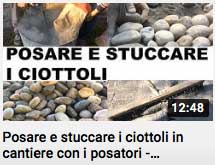 video- posare e stuccare i ciottoli