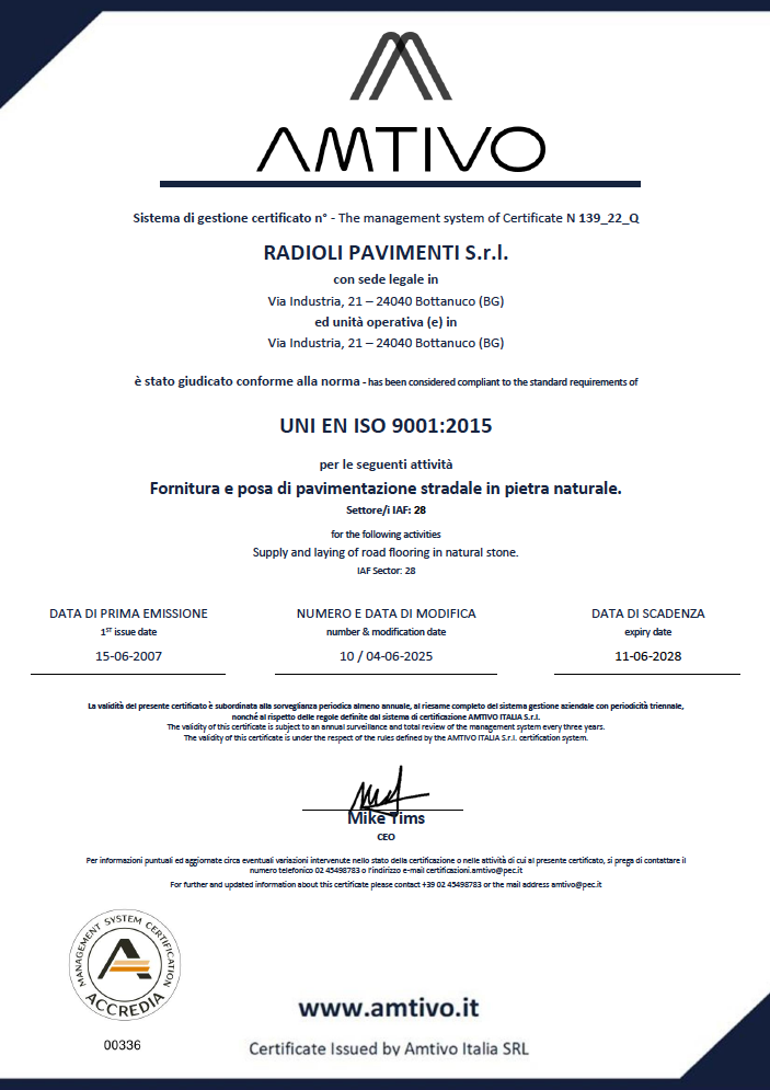 certificazione ISO 2028